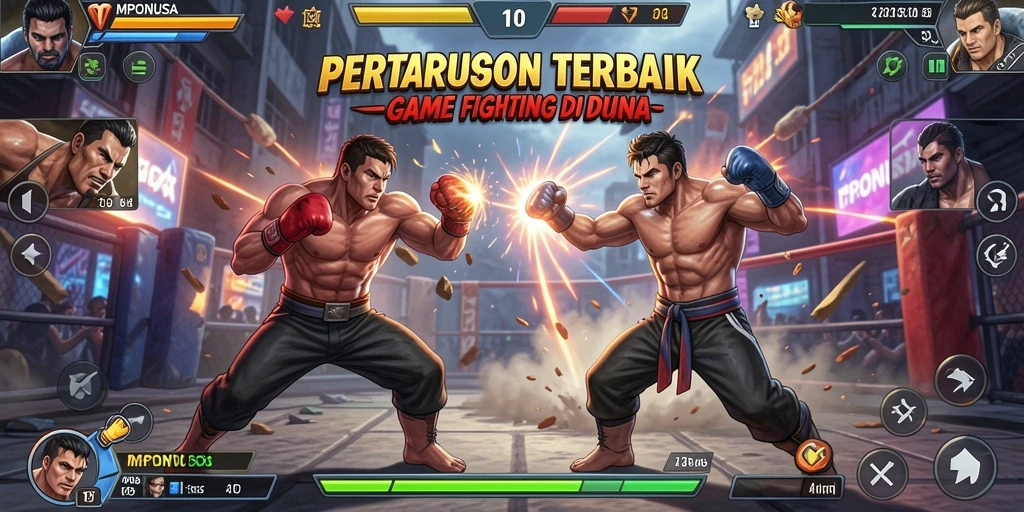Tampilan gameplay seru dalam pertarungan MPONUSA yang mendebarkan.