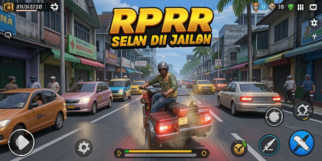 Gameplay RPRR menampilkan balapan cepat dan mendebarkan di trek menantang.