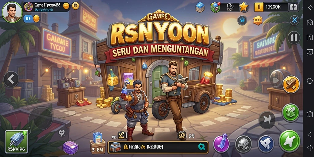 Screenshot gameplay RSNVIP6 menampilkan manajemen bisnis yang mendebarkan.